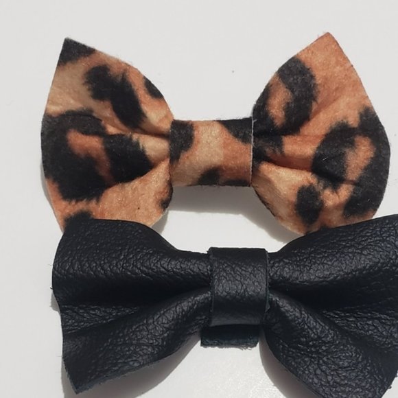 2 piece bundle handmade hair bows with clips clip - Picture 4 of 5